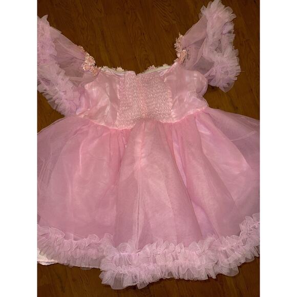 Sugar Thrillz Pink Rose Embellished Tulle Mini Frilly Dress With Bow Detail 2XL - Picture 6 of 6